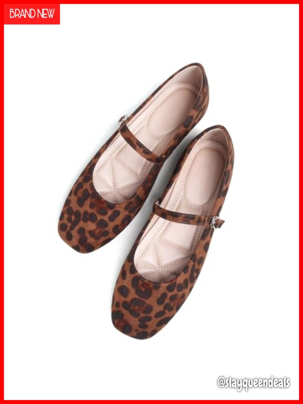 Mary Jane Square Toe Ankle Strap Ballet Flats with Arch Support